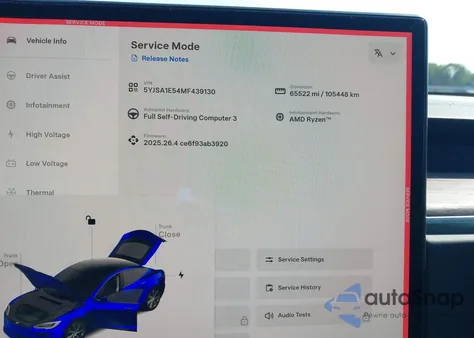 2021 Tesla Model S Long Range Dual Motor All-Wheel Drive z USA, uszkodzony, nr VIN 5YJSA1E54MF439130